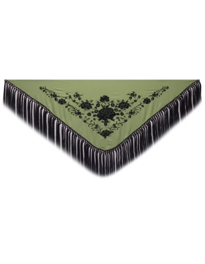 Mantoncillo rosas bordado negro