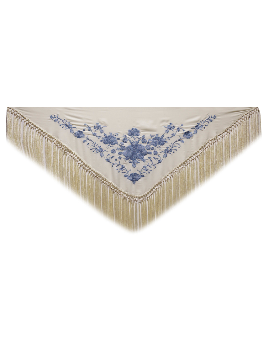 Mantoncillo rosas bordado tono