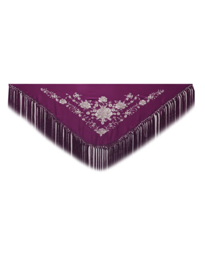 Mantoncillo rosas bordado beige