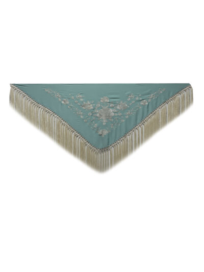 Mantoncillo rosas bordado beige