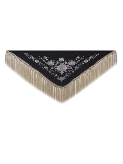 Mantoncillo rosas bordado beige