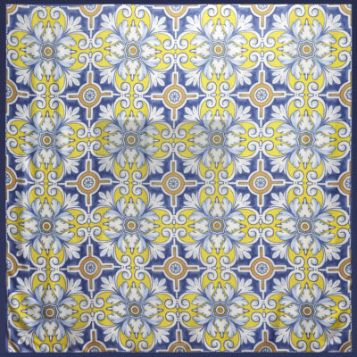 Pañuelo de tacto seda estampado cerámica acanto