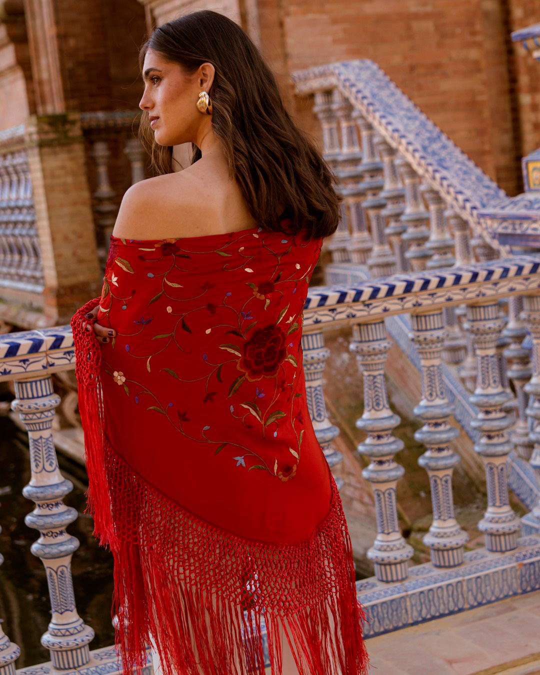 Mantón de Manila rojo