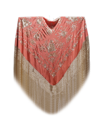 Mantón de Manila bordado a mano de seda natural G278